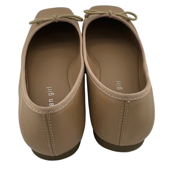 Steve Madden Girl Nude Vegan Leather Square Toe Vinyard Ballet Flats 8.5 - Picture 5 of 6